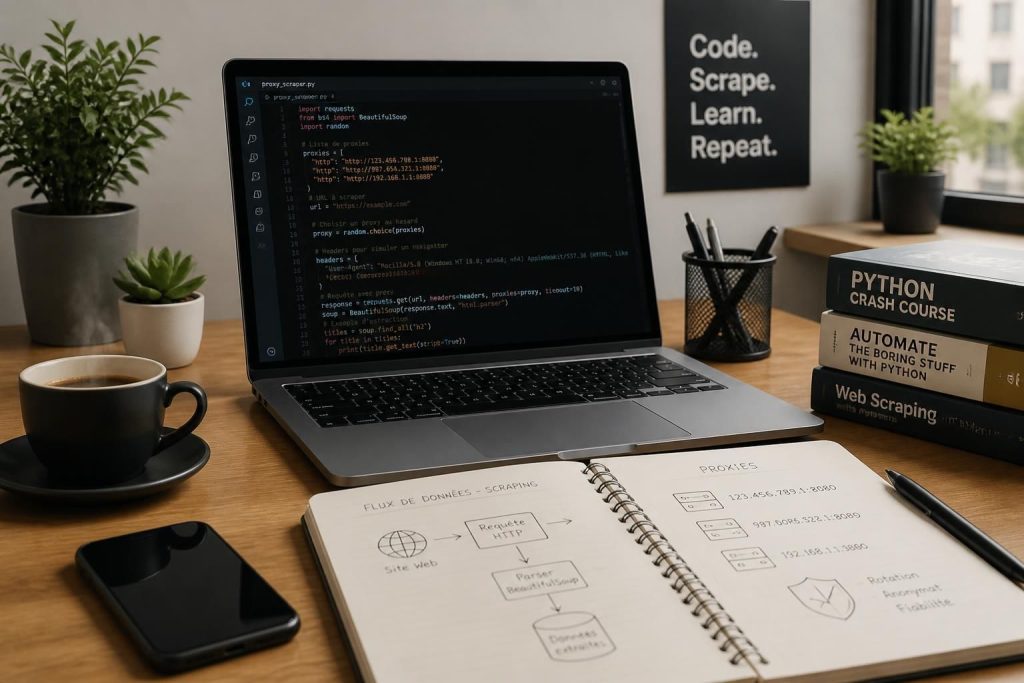 découvrez comment utiliser le proxy scraper beautiful soup avec python facilement grâce à ce guide étape par étape, idéal pour les débutants et les développeurs.